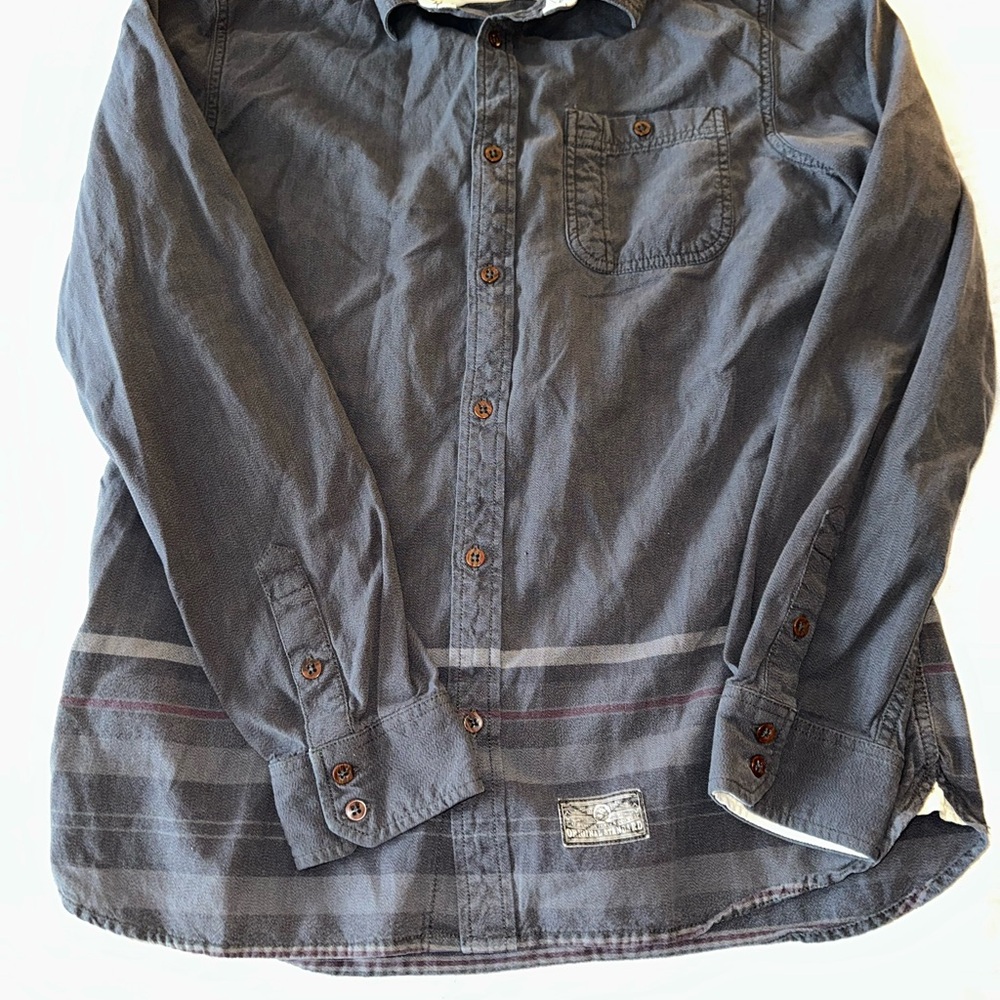 Vans Gray Button-Up Shirt Men’s L